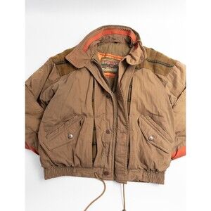 VTG Bad Guys Mens Jacket Brown Bomber Cargo Jacket Size M RN76911